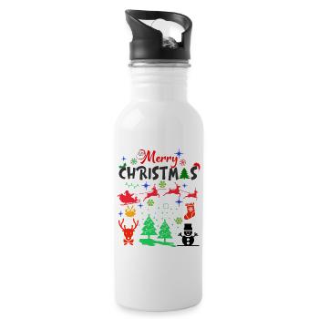 Noël, noël, noël, noël, noël, noël, noël, noël - Gourde avec paille intégrée - blanc - Droite