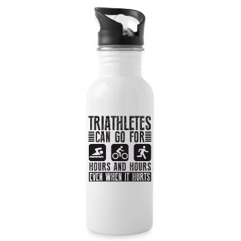 Triathletes can do triathlon for hours - Water bottle with straw - white - Right