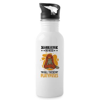 Platypus Gift Platypus - Water bottle with straw - white - Right