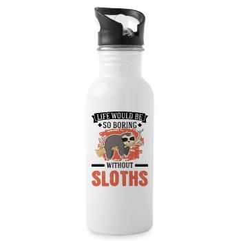 Life would be so boring without Sloth's Sloth - Water bottle with straw - white - Right