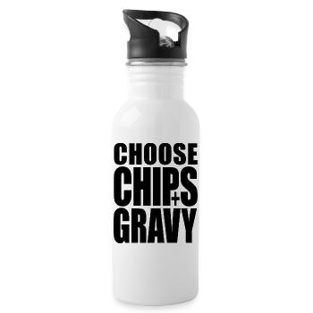 CHOISISSEZ CHIPS+GRAVY (choisissez la vie) - Gourde avec paille intégrée - blanc - Droite
