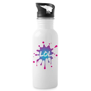 LOL - Trinkflasche mit integriertem Trinkhalm - Weiß - Rechts