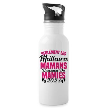 Les Meilleures Mamans Deviennent des Mamie 2023 - Gourde avec paille intégrée - blanc - Droite