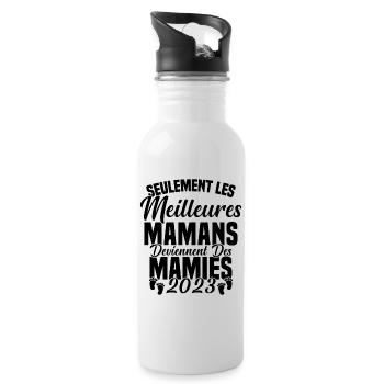 Les Meilleures Mamans Deviennent des Mamie 2023 - Gourde avec paille intégrée - blanc - Droite