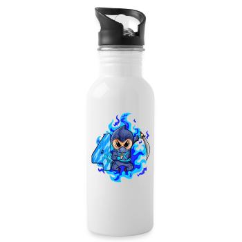 4. Geburtstag Junge 4 Jahre alt Ninja - Trinkflasche mit integriertem Trinkhalm - Weiß - Rechts
