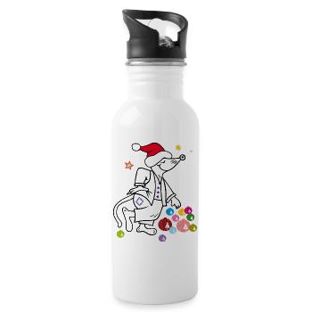 Weihnachten, Weihnachtsfest - Trinkflasche mit integriertem Trinkhalm - Weiß - Rechts