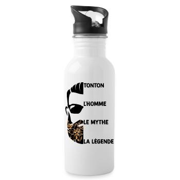 Mon Tonton l homme le mythe la legende - Gourde avec paille intégrée - blanc - Droite