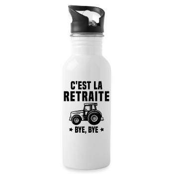 C'est la retraite Bye Bye le cadeau agriculteur - Gourde avec paille intégrée - blanc - Droite