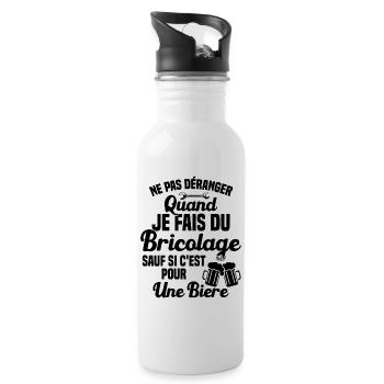 Ne pas déranger quand je fais du bricolage Humour - Gourde avec paille intégrée - blanc - Droite