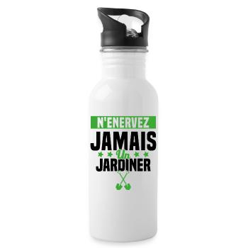 N'enervez Jamais Un Jardinier Jardin - Gourde avec paille intégrée - blanc - Droite