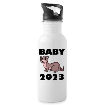 Bébé 2023 - Naissance Enceinte 2023 Grossesse - Gourde avec paille intégrée - blanc - Droite