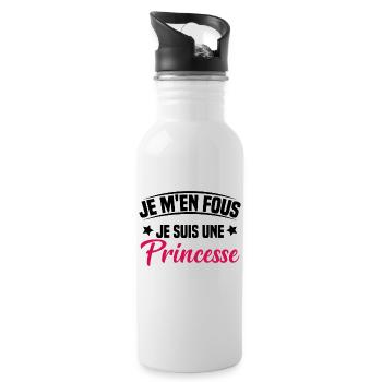 je m'en fou je suis une princesse - Gourde avec paille intégrée - blanc - Droite