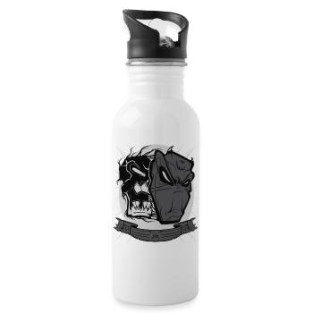 Masque du diable - Gourde avec paille intégrée - blanc - Droite