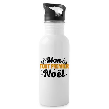 Body Mon Tout Premier Noël - cadeau noel - Gourde avec paille intégrée - blanc - Droite