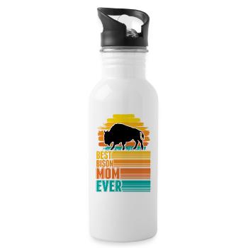 Meilleure maman bison de tous les temps Buffle d’eau Buffle - Gourde avec paille intégrée - blanc - Droite