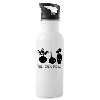 We're Rooting For Vegan Chef Vegetable Vegan Chefs - Water bottle with straw - white - Right