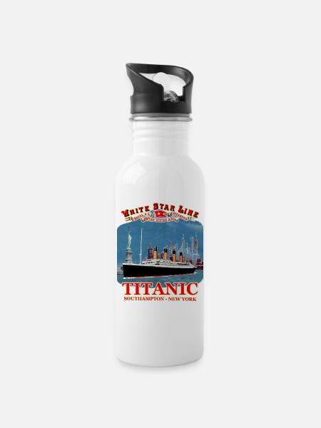 TITANIC Kreation Louis RUNEMBERG © Adagp - Trinkflasche mit integriertem Trinkhalm - Weiß
