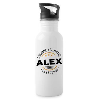 Alex L'Homme Le Mythe La Légende Cadeau Humour - Gourde avec paille intégrée - blanc - Droite