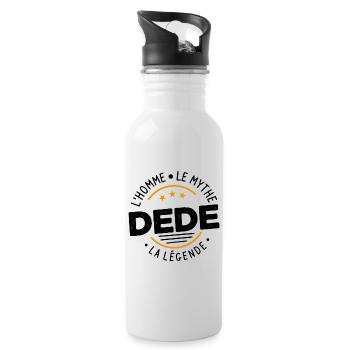 Dede l'homme le mythe la légende Cadeau Humour - Gourde avec paille intégrée - blanc - Droite