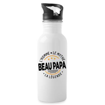 Beau-papa L'homme Le Mythe La Légende Cadeau - Gourde avec paille intégrée - blanc - Droite