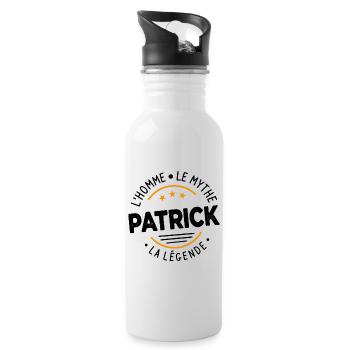 Patrick L'Homme Le Mythe La Légende Cadeau Humour - Gourde avec paille intégrée - blanc - Droite