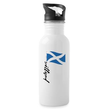 Scotland Flag Scottish - Water bottle with straw - white - Right