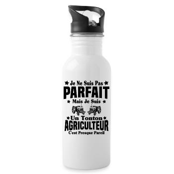 Pas parfait mais je suis un Tonton Agriculteur - Gourde avec paille intégrée - blanc - Droite