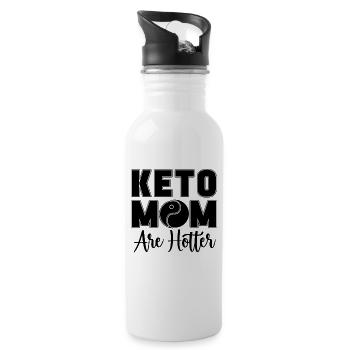 Keto Moms Are Ketogenic Diet Keto Life Keto Lover - Water bottle with straw - white - Right