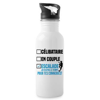 Escalade Célibataire En Couple Cadeau Humour - Gourde avec paille intégrée - blanc - Droite