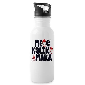 Mele Kalikimaka Christmas Gnomes Tropical Hawaii - Water bottle with straw - white - Right