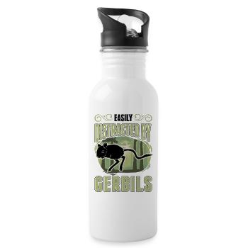 Easily distracted by Gerbils Rennratte Gerbil - Water bottle with straw - white - Right