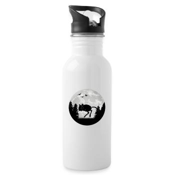 Gerbil Mond Rennratte Rennmaus - Trinkflasche mit integriertem Trinkhalm - Weiß - Rechts