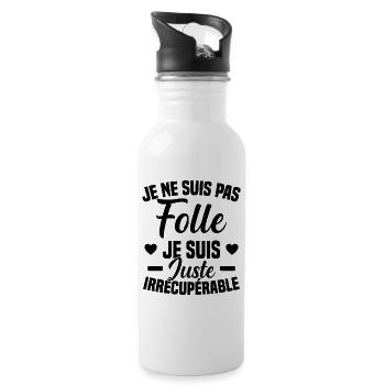Je Ne Suis Pas Folle Cadeau Humour - Gourde avec paille intégrée - blanc - Droite