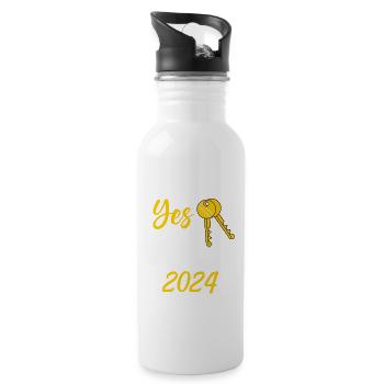 We Said Yes To The Address 2024 - Trinkflasche mit integriertem Trinkhalm - Weiß - Rechts