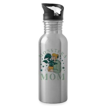 Maman Monstera - Gourde avec paille intégrée - argent clair - Droite