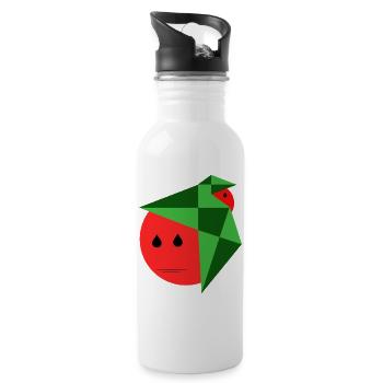 Funny watermelon man - Water bottle with straw - white - Right