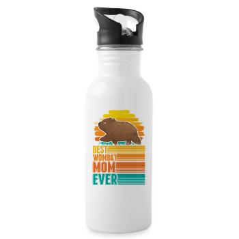 Best Wombat Mom Ever Wombat Mama - Trinkflasche mit integriertem Trinkhalm - Weiß - Rechts