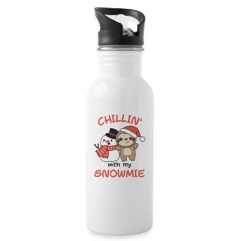 Sloth Chillin avec mon bonhomme de neige - Gourde avec paille intégrée - blanc - Droite