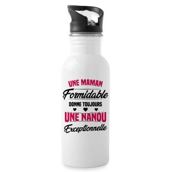 Une Maman Formidable donne Nanou Exceptionnelle - Gourde avec paille intégrée - blanc - Droite