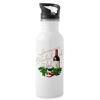 dans ma cuisine Je suis Chef Wine Glass Bottle - Gourde avec paille intégrée - blanc - Droite
