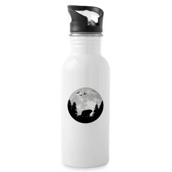 Murmeltier Mond Groundhog Day Waldmurmeltier - Trinkflasche mit integriertem Trinkhalm - Weiß - Rechts