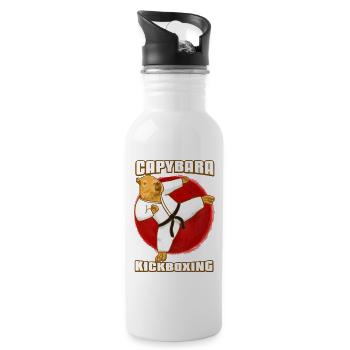 Capybara Martial Arts Kickboxing - Water bottle with straw - white - Right
