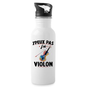 Je Peux Pas J'ai Violon Humour Cadeau - Gourde avec paille intégrée - blanc - Droite
