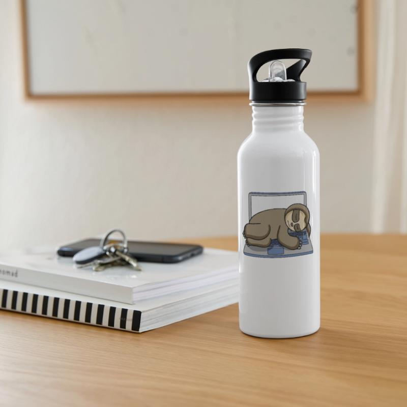Computer Nerd Programmierer Geschenk Trinkflasche mit integriertem Trinkhalm