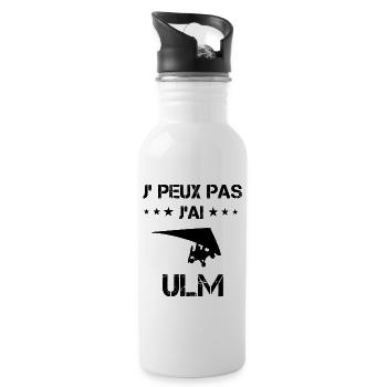j'peux pas j'ai ulm cadeau pilote - Gourde avec paille intégrée - blanc - Droite