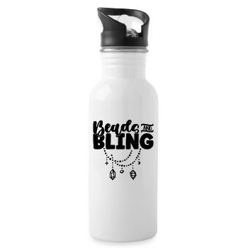 Beads And Bling Beading Beadwork Jewelry Beader - Water bottle with straw - white - Right