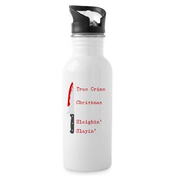 True Crime Series or Christmas Movies Sleighin Or - Water bottle with straw - white - Right