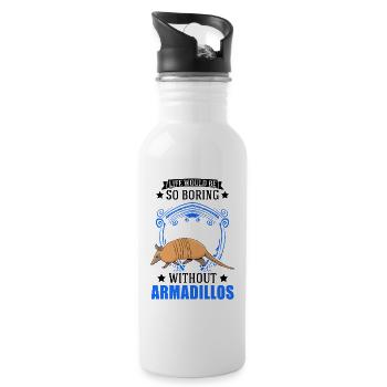 Armadillo Gift Armadillo - Water bottle with straw - white - Right