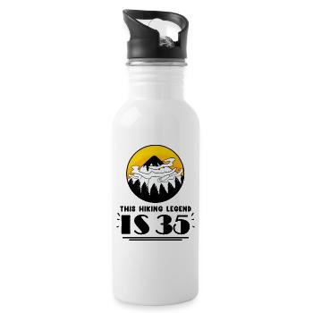 35. Geburtstag Wanderer 35 Jahre alt Berg Wandern - Trinkflasche mit integriertem Trinkhalm - Weiß - Rechts