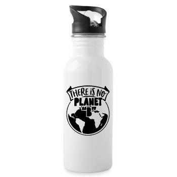 There Is No Planet Climate Global Warming Advocate - Water bottle with straw - white - Right